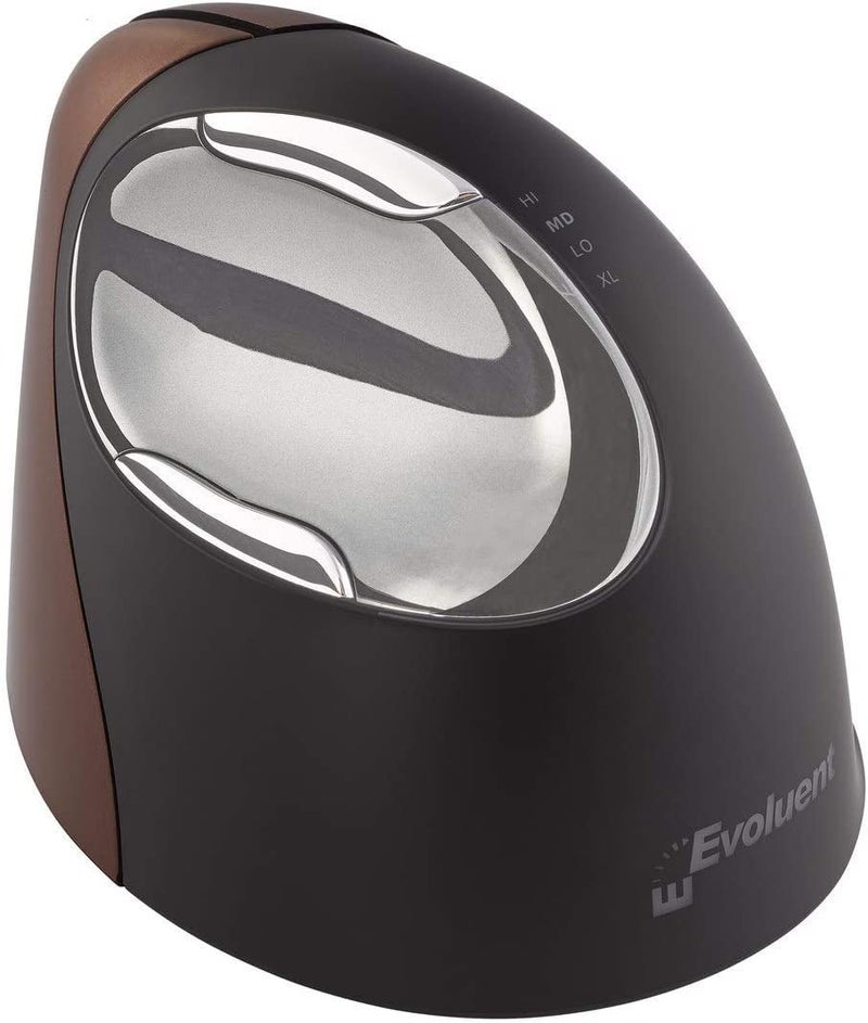 Evoluent - Ergonomical Wireless VerticalMouse & Jestik Microfiber Cloth - Right Handed - Small Size - Brown & Black - Image 3